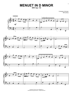 Menuet In D Minor, BWV App. 132 (Download) 