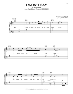 I Won't Say (I'm In Love) von David Zippel (Download) 