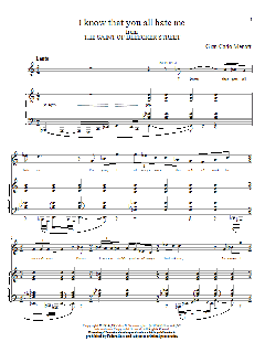 I Know That You All Hate Me von Gian Carlo Menotti (Download) 