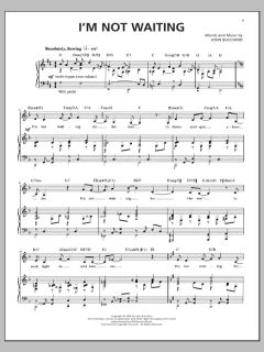 I'm Not Waiting von John Bucchino (Download) 