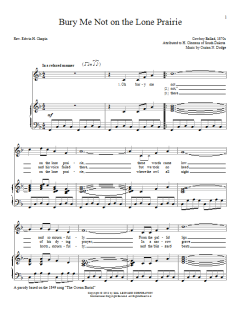 Bury Me Not On The Lone Prairie von Ossian N. Dodge (Download) 