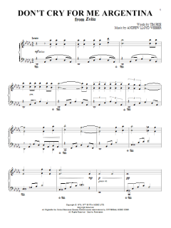 Don't Cry For Me Argentina von Andrew Lloyd Webber (Download) 