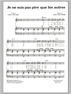 Je Ne Suis Pas Pire Que Les Autres von Henri Salvador (Download) 