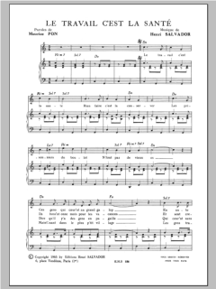 Travail C'est La Sante von Henri Salvador (Download) 