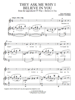 They Ask Me Why I Believe In You von Stephen Sondheim (Download) 