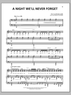 A Night We'll Never Forget von Michael Gore (Download) 