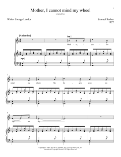 Mother, I Can Not Mind My Wheel von Samuel Barber (Download) 