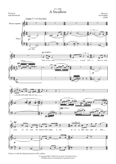 A Swallow (for mezzo-soprano and piano) von David Blake (Download) 