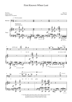 First Known When Lost (for baritone and piano) von Philip Grange (Download) 