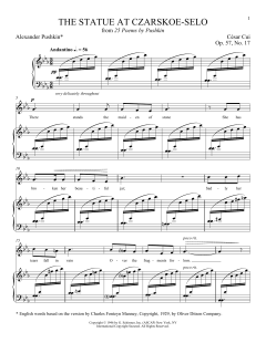 The Statue At Czarkor-Selo von César Cui (Download) 