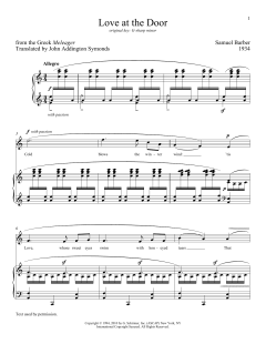 Love At The Door von Samuel Barber (Download) 