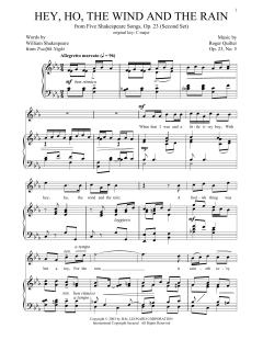 Hey, Ho, The Wind And The Rain von Roger Quilter (Download) 