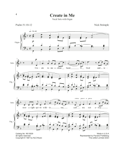 Create In Me von Nick Strimple (Download) 