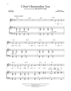 I Don't Remember You von Fred Ebb (Download) 