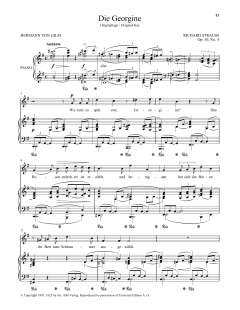 Die Georgine (High Voice) von Richard Strauss (Download) 