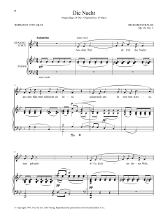 Die Nacht (Low Voice) von Richard Strauss (Download) 