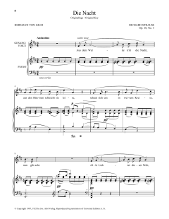 Die Nacht (High Voice) von Richard Strauss (Download) 