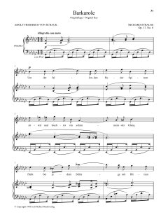 Barkarole (High Voice) von Richard Strauss (Download) 