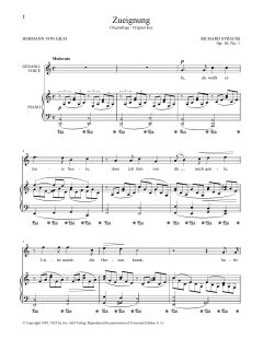 Zueignung (Op. 10, No. 1) (High Voice) von Richard Strauss (Download) 