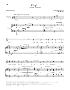Kling! (High Voice) von Richard Strauss (Download) 