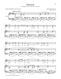 Barkarole (Low Voice) von Richard Strauss (Download) 