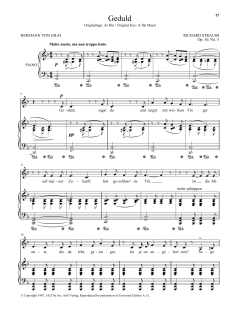 Geduld (Low Voice) von Richard Strauss (Download) 