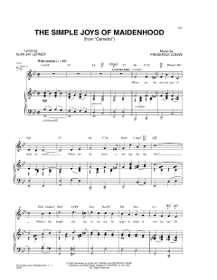 The Simple Joys Of Maidenhood von Alan Jay Lerner (Download) 