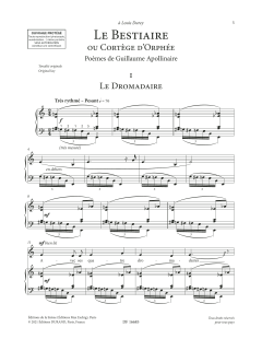 Le Bestiaire ou le Cortège d'Orphée von Francis Poulenc (Download) 