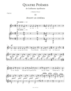 Avant le cinéma (Low Voice) von Francis Poulenc (Download) 