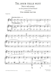 Une herbe pauvre (High Voice) von Francis Poulenc (Download) 