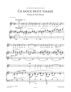 Ce doux petit visage (Low Voice) von Francis Poulenc (Download) 