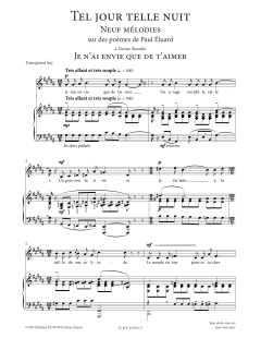 Je n'ai envie que de t'aimer von Francis Poulenc (Download) 