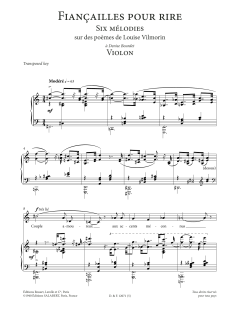 Violon (Low Voice) von Francis Poulenc (Download) 