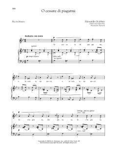 O Cessate Di Piagarmi (Medium High Voice) von Alessandro Scarlatti (Download) 