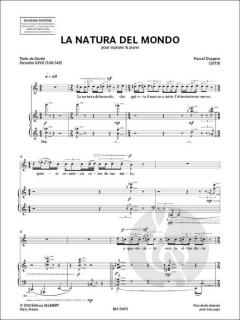 La natura del mondo von Pascal Dusapin 