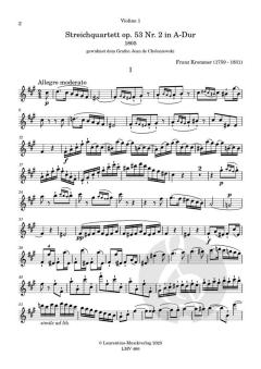Streichquartett A-Dur op. 53, Nr. 2 von Franz Vincenz Krommer 