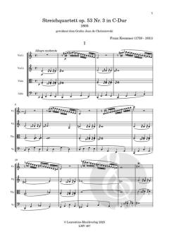 Streichquartett C-Dur op. 53, Nr. 3 von Franz Vincenz Krommer 