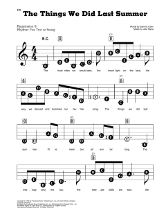 The Things We Did Last Summer von Jule Styne (Download) 