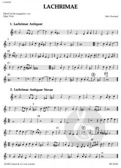 Sämtliche Musik für Instrumentalensemble von John Dowland im Alle Noten Shop kaufen (Einzelstimme Cantus)