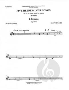 5 Hebrew Love Songs von Eric Whitacre 