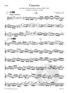 Konzert in a-moll BWV 1041 von Johann Sebastian Bach für Violine, Streicher und Basso Continuo im Alle Noten Shop kaufen