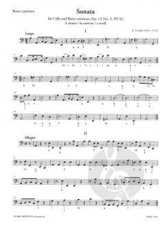 Sonate a-moll op. 14 Nr. 3, RV 43 von Antonio Vivaldi für Violoncello und Basso continuo (Klavier) im Alle Noten Shop kaufen