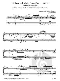 Fantasie in f-Moll für Klavier von Wolfgang Amadeus Mozart 