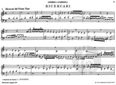 Ricercari für Orgel von Andrea Gabrieli (Download) 