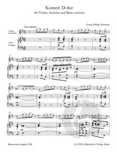 Konzert für Violine, Streicher und Basso continuo D-Dur von Georg Philipp Telemann (Download) 