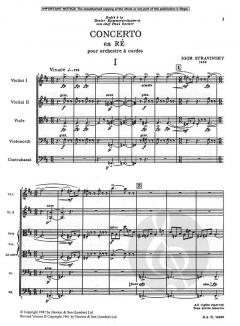 Concerto in D für Streichorchester (Basler Konzert) von Igor Strawinsky im Alle Noten Shop kaufen