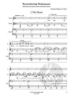 Remebering Shakespeare - 5 Lieder von Dorothea Hofmann 