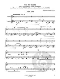 Auf der Suche - 3 Lieder nach Texten von Gottfried Wilhelm Leibniz und Johann Sebastian Bach von Dorothea Hofmann 