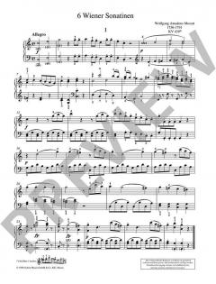 6 Wiener Sonatinen von Wolfgang Amadeus Mozart 