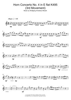 Rondo from Horn Concerto No.4, K495 von Wolfgang Amadeus Mozart (Download) 